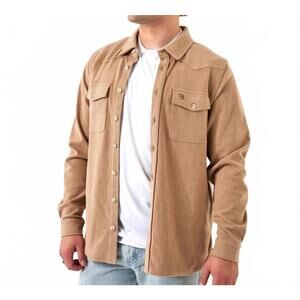 NEW BURLEBO austin long sleeve shirt in khaki